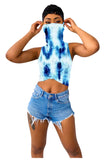 MB FASHION PRINTED WITH TIE DYED TOP 7977