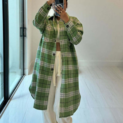 MB FASHION LONG SLEEVE FLANNEL OUTERWEAR 0648LY GREEN
