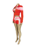 MB FASHION Three-Piece Zip-Up Jacket, Crop Top, and Lace-Up Shorts Set 5029LY