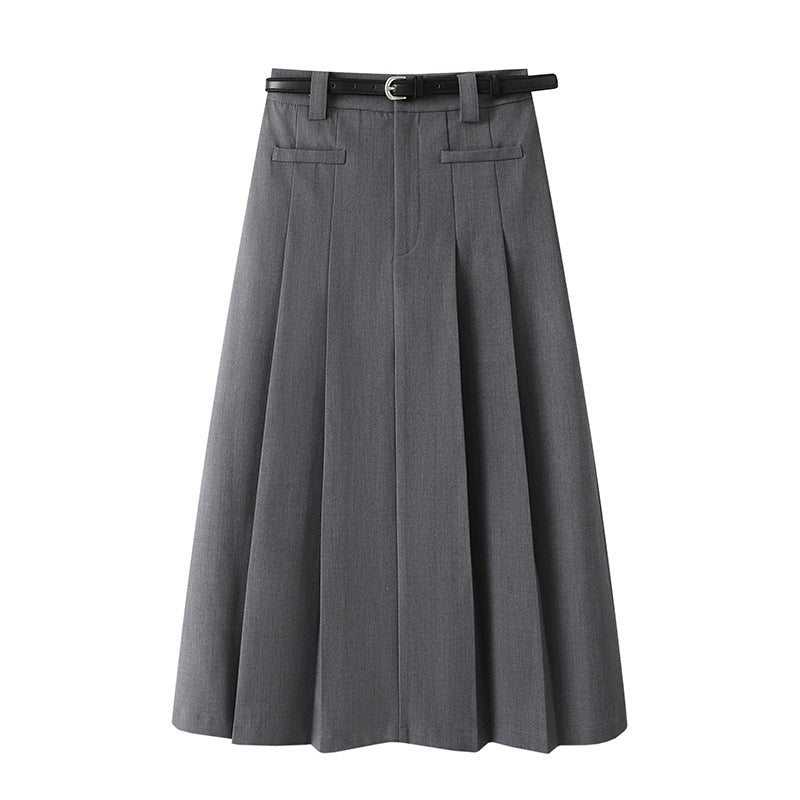 MB FASHION MID GRAY WITH BELT SKIRT 7203LY