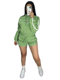 MB FASHION Two-Piece Track Shorts and Cropped Zip-Up Jacket Set 5020LY