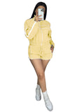 MB FASHION Two-Piece Track Shorts and Cropped Zip-Up Jacket Set 5020LY