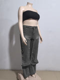 MB FASHION High-Waisted Wide-Leg Jeans with Layered Snap Panels 1005LY last L