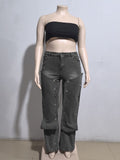 MB FASHION High-Waisted Wide-Leg Jeans with Layered Snap Panels 1005LY last L