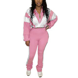 MB FASHION Zip-Up Crop Jacket & High-Waist Jogger Set 5015LY