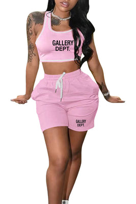 MB FASHION O-NECK PRINTED SHORT SET 323LY