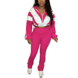 MB FASHION Zip-Up Crop Jacket & High-Waist Jogger Set 5015LY