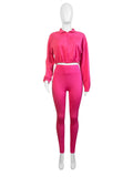 EVERY FASHION 2-Piece Zip-Up Crop Jacket & High-Waisted Legging Set MB 4047LY