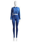 EVERY FASHION 2-Piece Zip-Up Crop Jacket & High-Waisted Legging Set MB 4047LY
