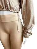 EVERY FASHION 2-Piece Zip-Up Crop Jacket & High-Waisted Legging Set MB 4047LY