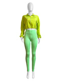 EVERY FASHION 2-Piece Zip-Up Crop Jacket & High-Waisted Legging Set MB 4047LY
