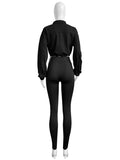 EVERY FASHION 2-Piece Zip-Up Crop Jacket & High-Waisted Legging Set MB 4047LY