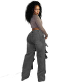 MB FASHION High-Waisted Wide-Leg Jeans with Layered Snap Panels 1005LY last L