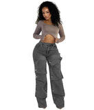 MB FASHION High-Waisted Wide-Leg Jeans with Layered Snap Panels 1005LY last L