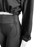 EVERY FASHION 2-Piece Zip-Up Crop Jacket & High-Waisted Legging Set MB 4047LY