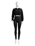 EVERY FASHION 2-Piece Zip-Up Crop Jacket & High-Waisted Legging Set MB 4047LY