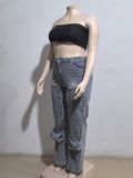 MB FASHION High-Waisted Wide-Leg Jeans with Layered Snap Panels 1005LY last L