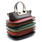 EVERY FASHION Stacked Layer Handbag with Metal Top Handle DW-7096