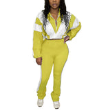 MB FASHION Zip-Up Crop Jacket & High-Waist Jogger Set 5015LY