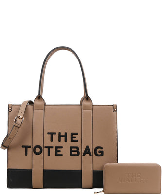 Every Fashion Structured “The Tote Bag” Handbag with Matching Wallet TB6-1136-W