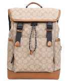 EVERY FASHION Structured Backpack with Signature Pattern and Buckle Closure FT-8883