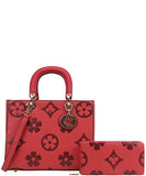 EVERY FASHION Monogram Print Structured Handbag with Matching Wallet YB-9143W