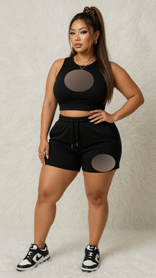 MB FASHION Crop Tank & Shorts Set 0149