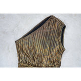 MALYBGG Diagonal Neckline Sleeveless Form-Fitting Pleated Dress 10693LY
