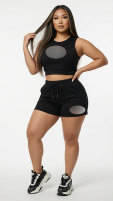 MB FASHION Crop Tank & Shorts Set 0149
