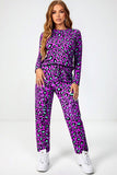 MB FASHION Animal Print Long Sleeve Top and Jogger Set 3446