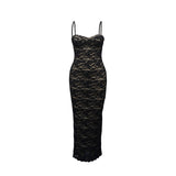 MALYBGG Alluring Lace Halterneck Backless Maxi Dress 10711LY