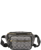 EVERY FASHION Patterned Belt Bag with Multiple Zippered Compartments MS008-1015