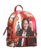 EVERY FASHION Statement Print Backpack with Holiday Interior Design Motif