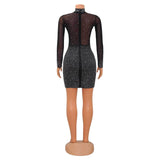 MALYBGG Stylish and Sensual Rhinestone-Embellished Long Sleeve Gown 6699LY