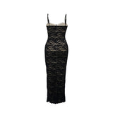 MALYBGG Alluring Lace Halterneck Backless Maxi Dress 10711LY