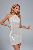 MB FASHION ONE SHOULDER COCKTAIL DRESS 9917LY