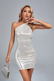 MB FASHION ONE SHOULDER COCKTAIL DRESS 9917LY