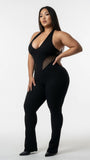 MB FASHION Cutout Jumpsuit - V-Neck Bodysuit 2055