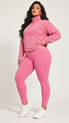 MB FASHION Fleece Pullover and High-Waist Leggings Set 4069