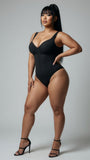 MB FASHION Front-Zip Shapewear Bodysuit – Plunging Neck 602
