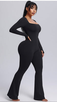 MB FASHION HIGH QUALITY Square Neck Flared Jumpsuit 2501