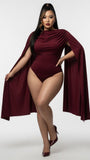 MB FASHION Draped Cape Sleeve Bodysuit 670