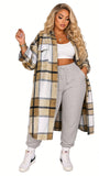 MB FASHION Long Plaid Flannel Shirt Dress COAT 6525