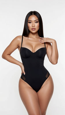 MB FASHION Sculpting Shapewear Bodysuit with Underwire Bust & Mesh Panels 1484