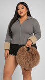 EVERY FASHION Round Shaggy Faux Fur Handbag
