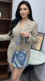 Every Fashion Light Blue Denim Bucket Bag