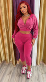 MB FASHION Cropped Zip-Up Hoodie and High-Waist Capri Leggings Two-Piece Set