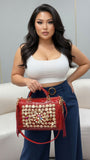 EVERY FASHION Crocodile Embossed Barrel Bag