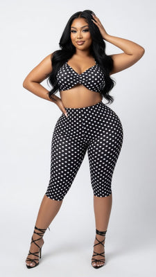 MB FASHION Sexy Halter Twist Front Two Piece Set 6103
