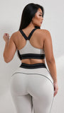 MB FASHION Square-Neck Sports Bra & High-Waisted Leggings Activewear Set 5085